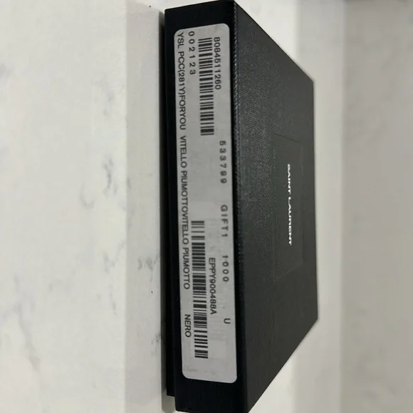 Saint Laurent "For You" YSL Black Leather Metal Purse Travel Compact Mirror NIB - Picture 8 of 8